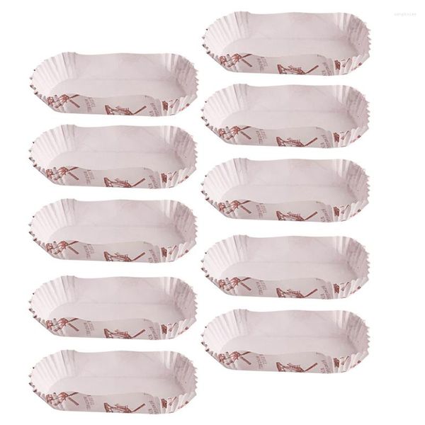 Herramientas para hornear Liners Papel Cupcake Cups Cake Cup Oval Muffin Pan Boat Wrapping Tray Grasa Proof Shape Pan Bandejas desechables Envolturas