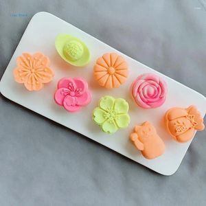 Bakgereedschappen Mooncake-vormen 3D-patronen Ontwerp Handdruk Fondant Decoratie Koekjesvormer voor keukengereedschapsset DIY