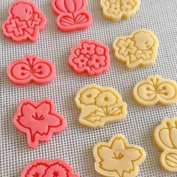 Herramientas para hornear, cortador de galletas con forma de flor para el día de la madre, molde para galletas de San Valentín, sello DIY, molde para pastel de Fondant, pastelería de cocina