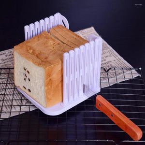 Outils de cuisson Guide de coupe réglable de pain multifonctionnel avec plateau de miet