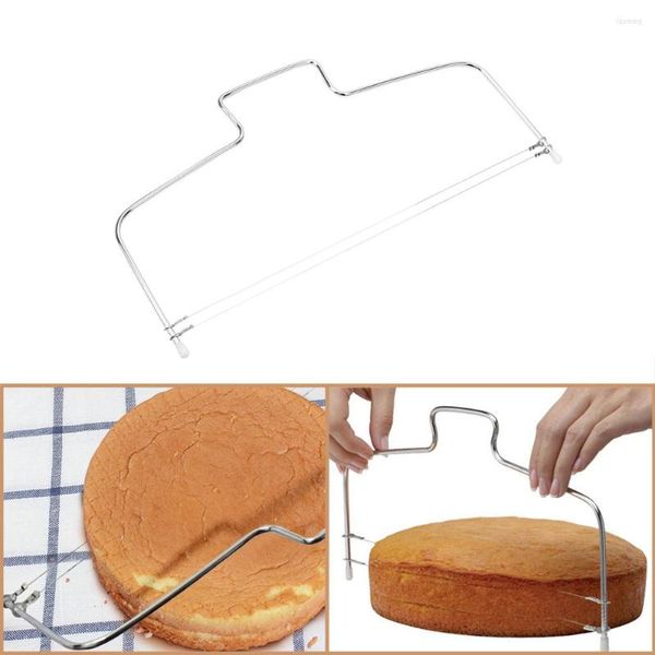 Herramientas para hornear NICEYARD cortador de pastel de acero inoxidable DIY pastelería pan Pizza nivelador cortador alambre ajustable accesorios de cocina