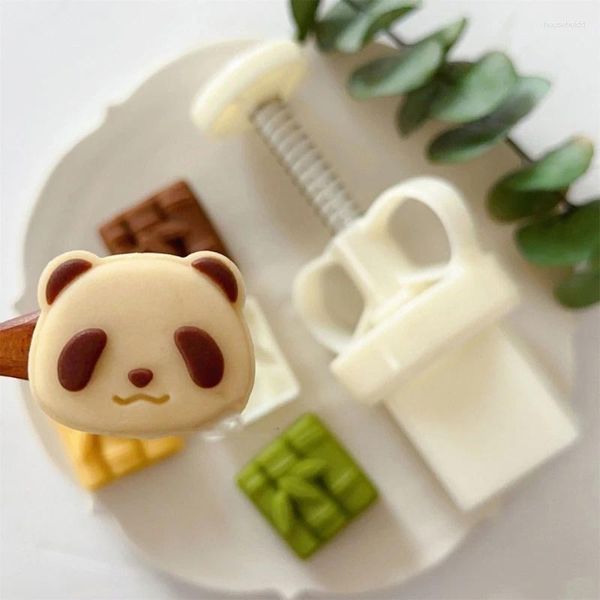 Moule à gâteau de lune en bambou Panda, outils de cuisson, moule de Festival de mi-automne, bricolage, décorations de Fondant à pression manuelle, gâteau de lune
