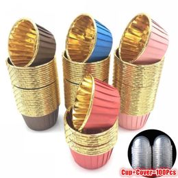 Bakgereedschap deeg 50/100 stcs grote 3830 aluminium folie wikkel papier goud zilveren cupcake voering voering bakje bruiloft muffin cupbaking