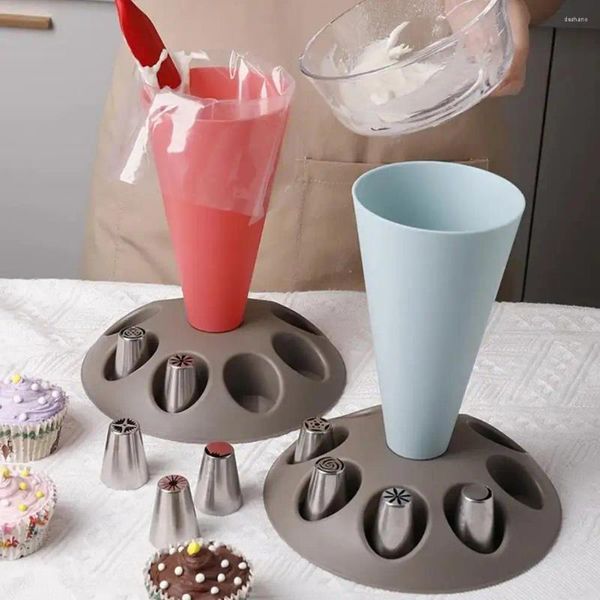 Outils de pâtisserie pâtissier coffre d'équipement de gâteau outil de décoration de gâteau avec sac à tuyauterie à 8 plans de support de support
