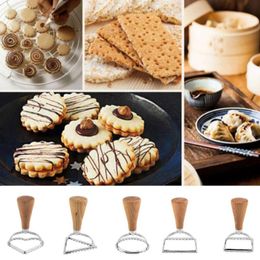 Bakgereedschap Pastry Cookie Cutter Ravioli Pasta zink legering stalen vierkante ronde schimmel snijders cokies wiel snijmaker pizza j1d4