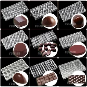 Baking Tools Polycarbonate Chocolate Molds Square Round Sweets Candy Bar Mould Cake BonBon Confectionery Bakeware