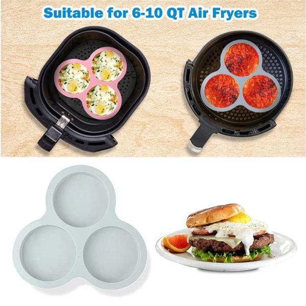 Outils de cuisson, moules en Silicone réutilisables, friteuse à Air, poêle à œufs, gâteaux, desserts, produits de boulangerie, accessoire de cuisine