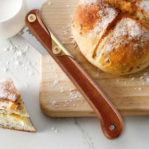 Outils de cuisson coupe-pâte antirouille, manche en bois sculpté, pain avec 5 lames en acier inoxydable pour la cuisine du boulanger au levain