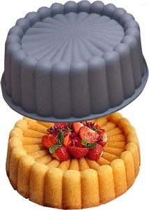 Moule à gâteau Charlotte en Silicone, outils de cuisson, moule réutilisable, rond cannelé antiadhésif pour Shortcake, cheesecake, Brownie, tarte à tarte