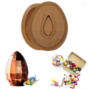 Bakgereedschap Siliconen Easter Egg Schimmel Chocolade schimmels Halfvormige DIY -vormen voor feestkappen Muffin