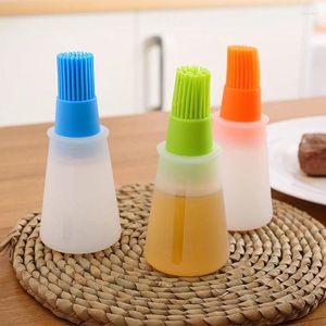Baking Tools Silicone Oil Bottle With Brush Grill Barbecue Brushes Liquid Pastry Kitchen BBQ Household Bakery Pancake Tool