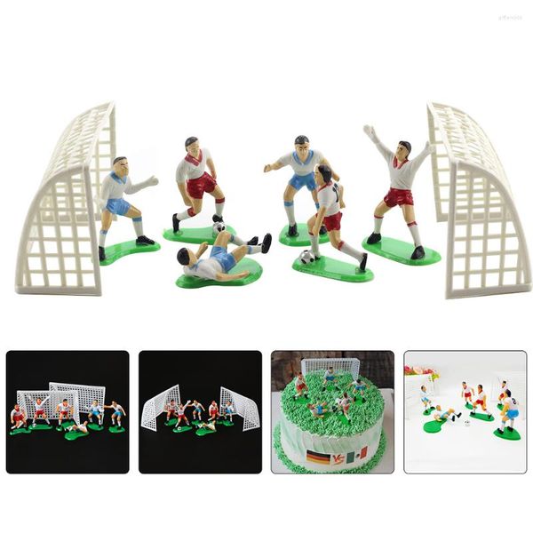 Herramientas para hornear Pastel de fútbol Decoraciones de fútbol Adornos para magdalenas de cumpleaños Adornos para fiestas infantiles Figuras para pasteles Decoración del equipo Figuras Selecciones temáticas