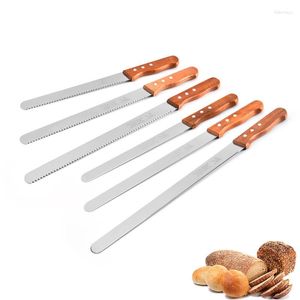 Outils de cuisson en acier inoxydable coupe longue 10/12/14 trancheuse/tranchage pain acier Baguette pain/pain pouces Cutter dentelé couteau gâteau