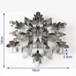 Outils de cuisson en acier inoxydable, grand moule à biscuits tridimensionnel flocon de neige de noël 3D