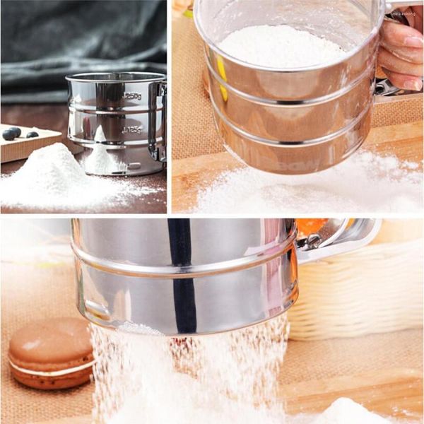 Herramientas para hornear tamiz de malla de acero inoxidable harina útil filtro de azúcar en polvo cocina tamiz de una sola capa para el hogar