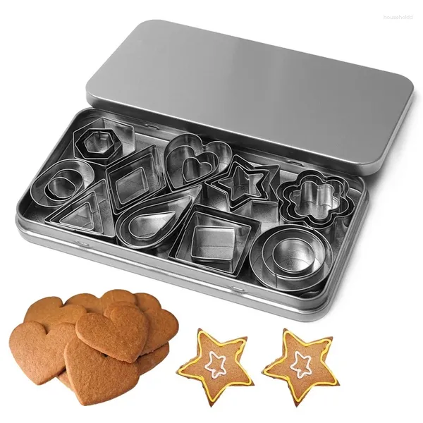 Herramientas para hornear, Mini molde de acero inoxidable, corazón, estrella, flor, forma geométrica, cortadores de galletas, cocina, Fondant, herramienta de pastelería