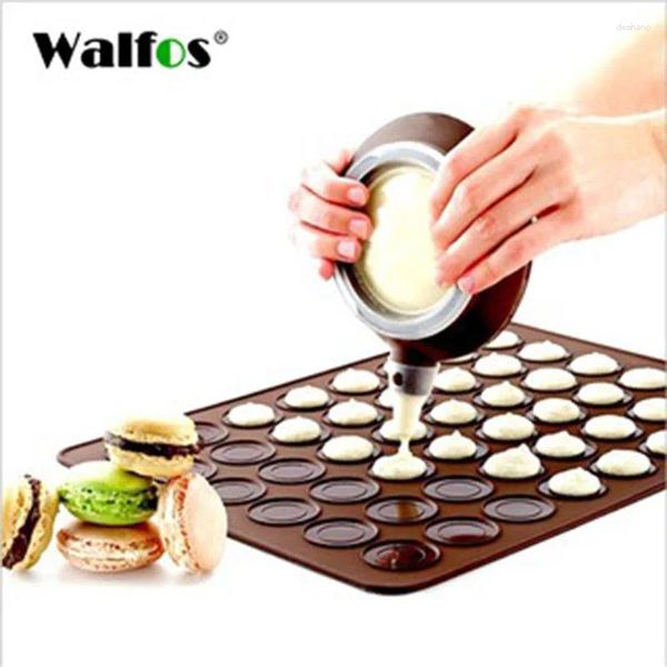 Outils de cuisson walfos 1 pc 30 trous macarons tapis rond