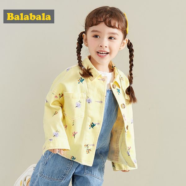 Balabala chaquetas para niños niñas chaquetas para bebés 2020 nueva ropa para niños suelta casual denim dulce linda princesa chaqueta abrigo LJ201126