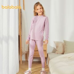 Balabala Conjunto de ropa interior térmica para niños nuevo otoño e invierno engrosamiento niñas otoño pantalones largos de algodón