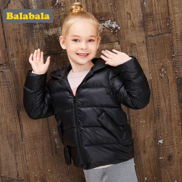 Balabala, ropa para niñas, abrigo de plumas, chaqueta de plumas para niñas, abrigo grueso con capucha de invierno, ropa de estilo de dibujos animados para niños