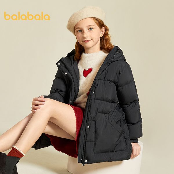 Balabala Girls down jacket niños 2020 nueva ropa de invierno niñas de mediana edad casual cálido abrigo grueso LJ201126