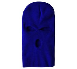 BALACLAVA 100 acrylique en acrylique Capeur d'épreuve de poussière à trois trous Tri tricot pour fille de ski Oehh2277719