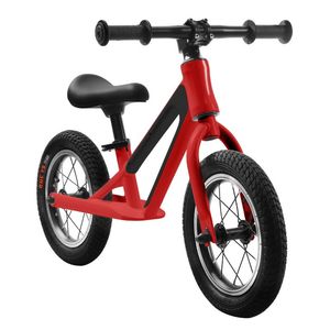 Bicicleta de equilibrio, bicicleta para niños con marco de aleación, bicicleta de entrenamiento deportiva liviana con neumáticos de espuma de goma de 12 pulgadas y asiento ajustable para niños de 1 a 5 años