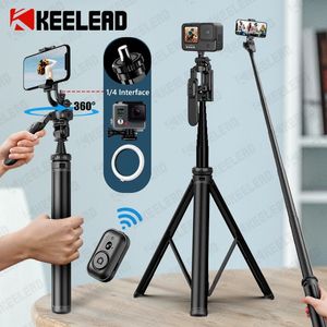 Balance Steady sans fil Selfie Stick 809 pouces trépied avec monopode Bluetooth pour caméras d'action Smartphones 240309