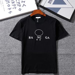 Balanciaga 24Ss Heren Designer Luxe Kleding Beroemd Parijs T-shirt Letter Print Clean Fit Ronde Hals Korte Mouw Zwart Wit Mode Dames T-shirts 4339