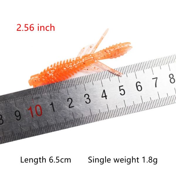 Balanzze 10pcs Appâts à appât de pêche à la pêche éclate bibi crevettes homard doux lure lour wobblers les leurres almans en silicone doux