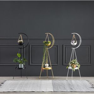 Étagère à fleurs pour balcon, Vases, objets décoratifs, panier suspendu d'intérieur, salon, type de sol simple, multicouche, succulent, support pour plantes d'ananas vert, Vase