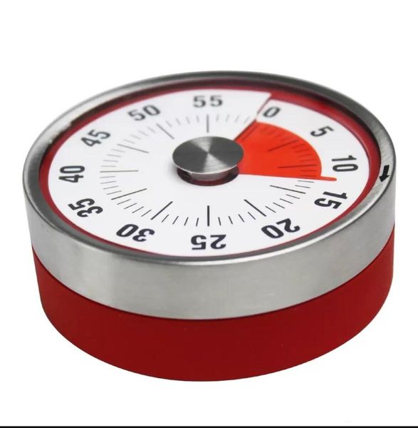 BALDR 8cm mini-temporisation mécanique à rebours outil de cuisine en acier inoxydable forme de temps de cuisson horloge alarme de temporisation magnétique rappel C0812