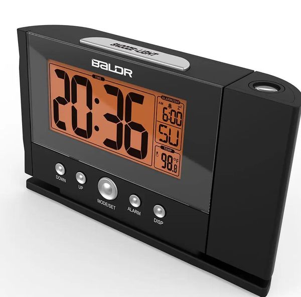 Baldr LCD affichage numérique température intérieure temps montre rétro-éclairage mur plafond Projection Snooze réveil avec