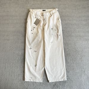 Bale lavé surdimensionné incurvé coupe décontractée vêtements de travail pantalons à jambes larges hommes jean décontracté en vrac