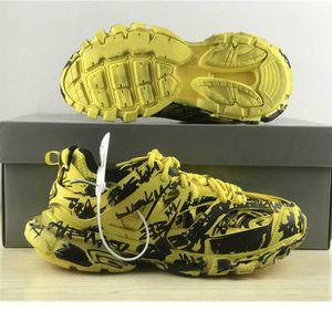 Balenaiicgaa Sports Best-qualité Balenciaaa Graffiti 3.0 Chaussures de course B Yellow Black Sneaker Taille 35-46