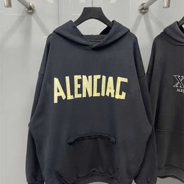 Balencaigaa b Family High Edition Paris Tape Hoodie Blcg Hoodie Sweater Unisex