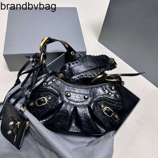 Balencig Balencig Sacs Moto Épaule Croissant Femmes Sac Lune Hobo Weave Strap Sacs À Main Sacs À Bandoulière Bourse En Cuir Véritable