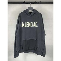 Balencig Sweatage Paris Paris Loose Lettre Unisexe High Version longue Famille Adhésive Adhésive Sweat Dochers Papier à capuche Sweat à capuche Balencigaa 893 Balencigaa 893