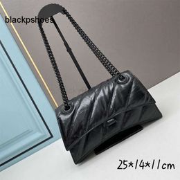 Balencig le cagole schouderontwerper luxe tas koehide messenger tas zandloper b zakken alle zwarte hardwareketen TOTE Wallet LIN LINDER CAPITAL CLAMSHELL RET OULW