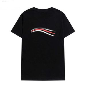 Balenciga Brand Men Design Wave Printed T-Shirts Camiseta casual de manga corta Cuello redondo Stylist Tees Hombre Blanco Negro Streetwear Ropa para hombre Tops