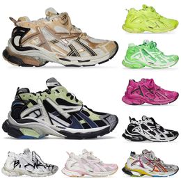 Balenciga NO.1 corredores de pista Diseñador de París Mujeres Hombres Súper retro jogging zapatos de senderismo negro blanco rosa Graffiti Borgoña Naranja Plataforma Deconstrucción TAMAÑO 35-46