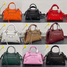 Balencigaa City Small Sacs sac à main sac à main Neo mini classique Crocodile Black Crossed Bady Smooth Calfskin épaule Luxurys Designer Purst