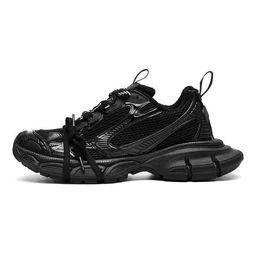 Balencigaa Designer 3xl Sneakers réfléchissants Track Chaussures décontractées pour hommes 3xl Sneaker usé Effet de course Chaussures Lacets sont attachés autour des entraîneurs en cuir