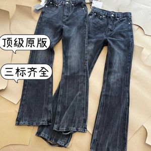 Balencisgs Kwaliteit 22fw Paris Zwart grijs gewassen beschadigde versleten flare rechte buis jeans unisex lange broek