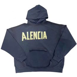 Balenicagas Designer Sweat à capuche tendance de luxe Designer Mode Homme Balenciiaga Sweats à capuche 23s High Hoodie Edition Famille Automne Hiver Nouveau American Pattern Paper Co W2VY