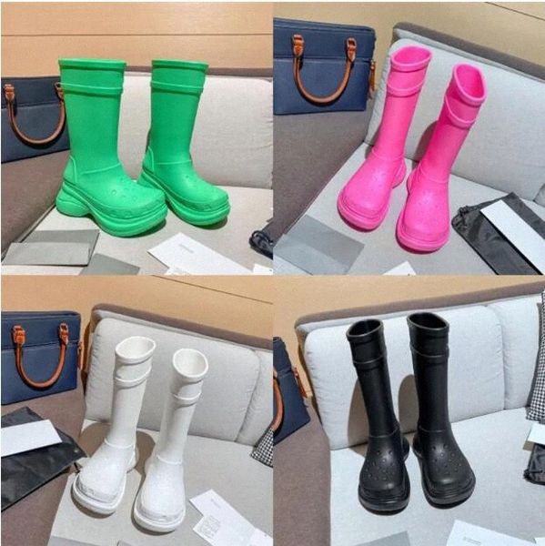 Balens Ciaga Cro CS Bottes Rainboots Rain Half Rose Noir Vert Taille 35-45 Hommes Femmes 89eA #