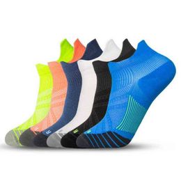 Balight 5 paar heren katoenen enkelsokken ademende demping actieve trainer sport professionele outdoor hardloopsok Y1222262K