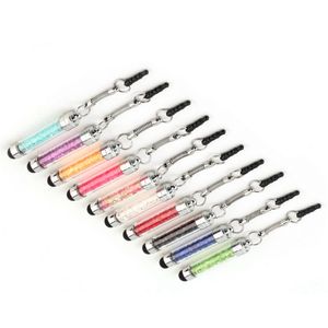 Bal Bling Touch Pen Diamond Crystal Capacitieve Scherm Stylus met 3.5mm Stof Plug Voor Tablet Android Mobiele Telefoons