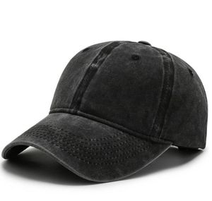 Bal dop retro-stijl gewassen denim katoen verstelbare vervaagde snapback hoed vizier effen grote kinderen caps 14 kleuren