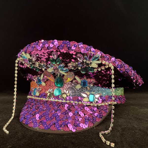 Ball Cap Sequin Burning Military Hat Captain Sergeant Luxury Yacht Week Rave Festival Bachelorette Part 230306